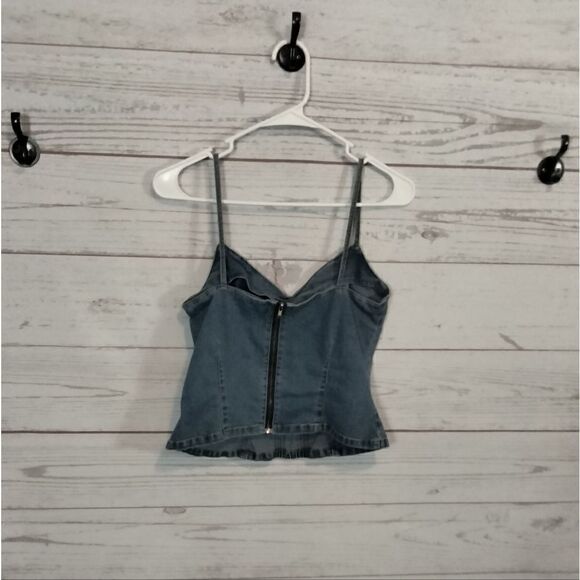 No Boundaries woman's jean halter  top - Picture 4 of 6